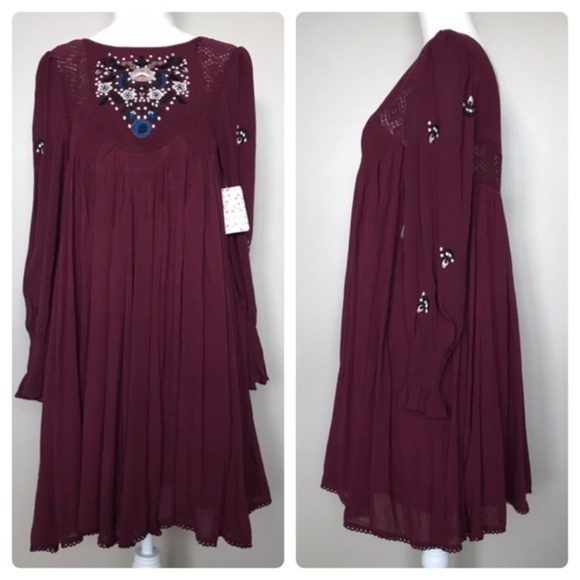 FREE PEOPLE Mohave Embroidered Boho Mini Dress NWT - Picture 5 of 8